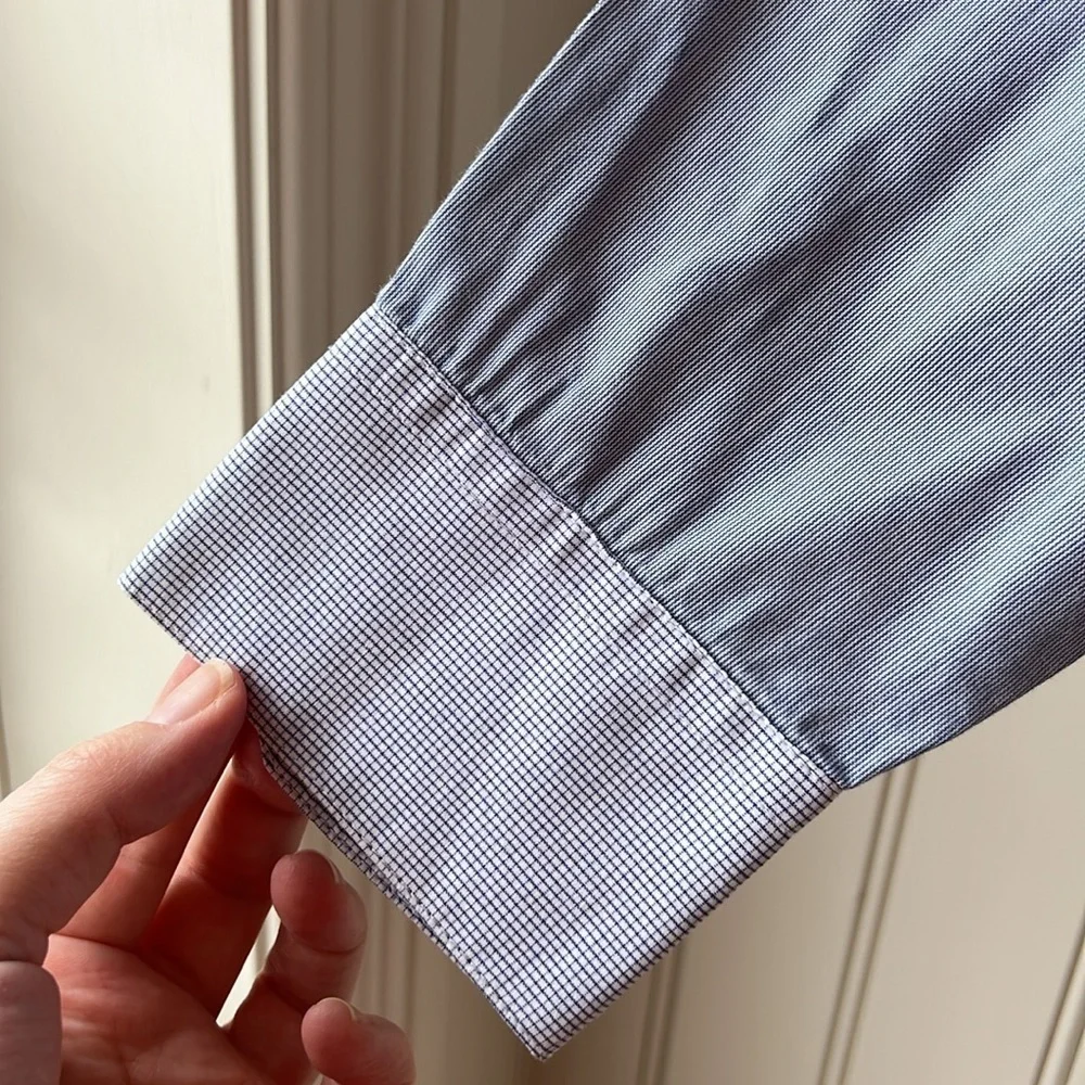 GUESS Blue Color Block Button Down Collared Shirt Size Small - Picture 7 of 10